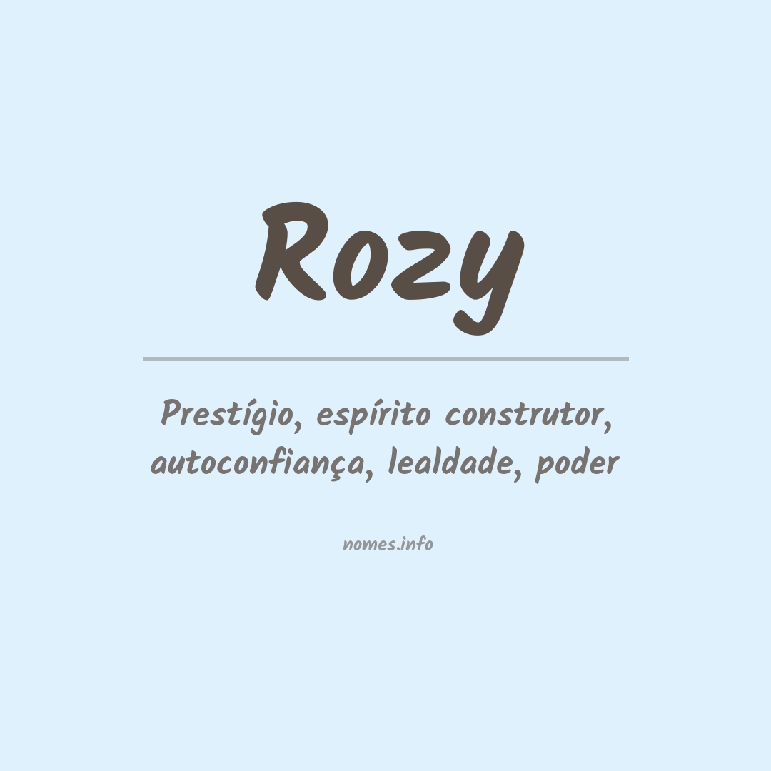 Significado do nome Rozy