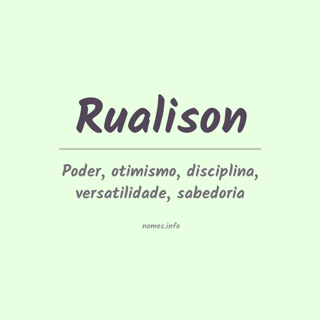 Significado do nome Rualison