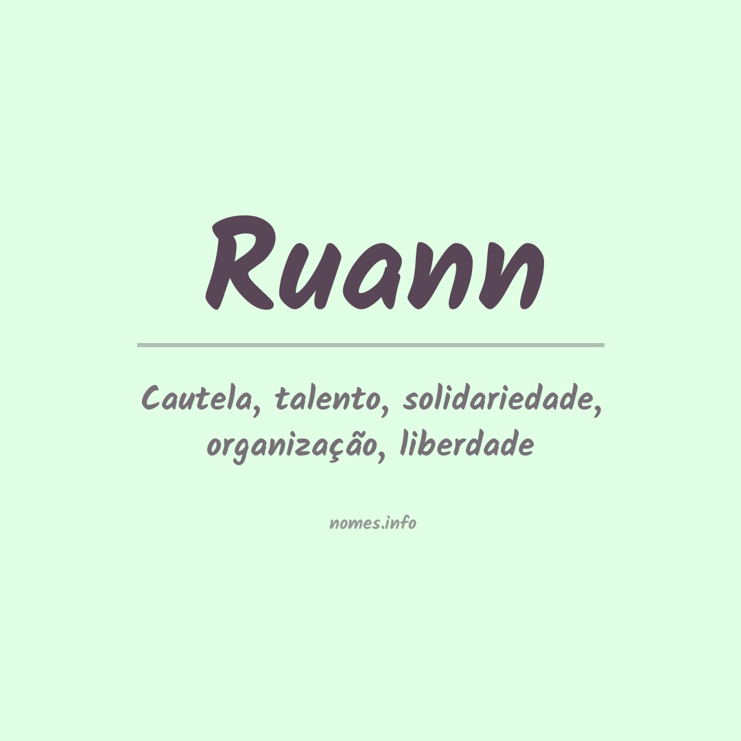 Significado do nome Ruann