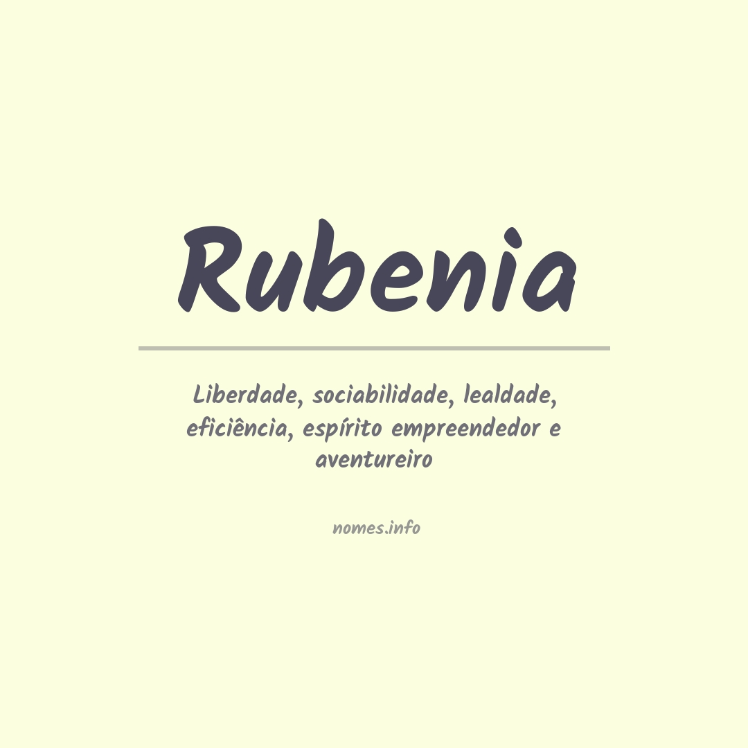 Significado do nome Rubenia