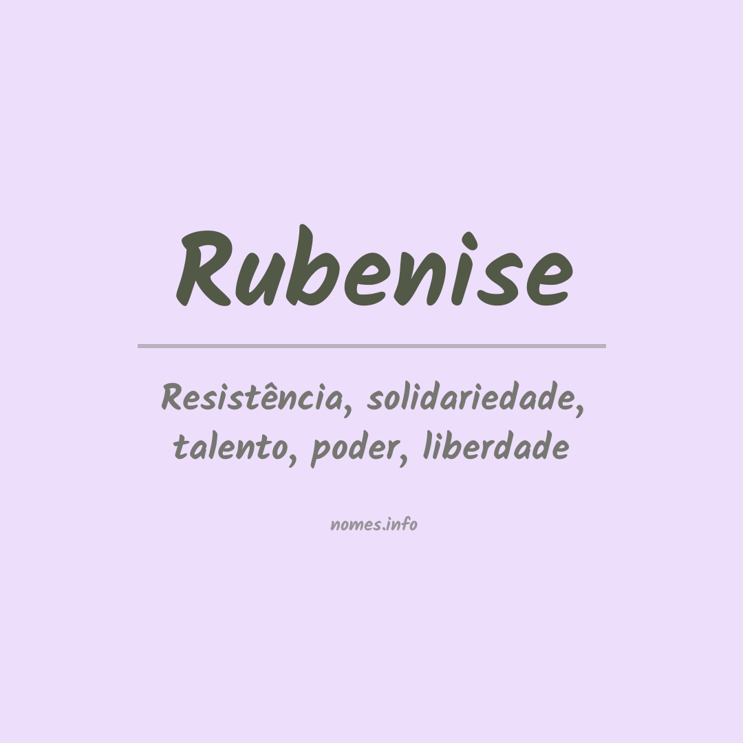 Significado do nome Rubenise
