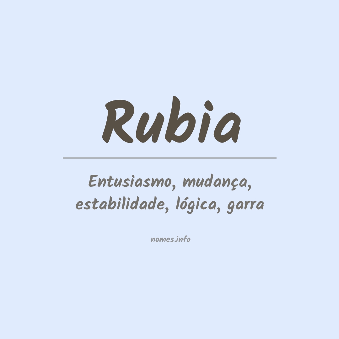 Significado do nome Rubia