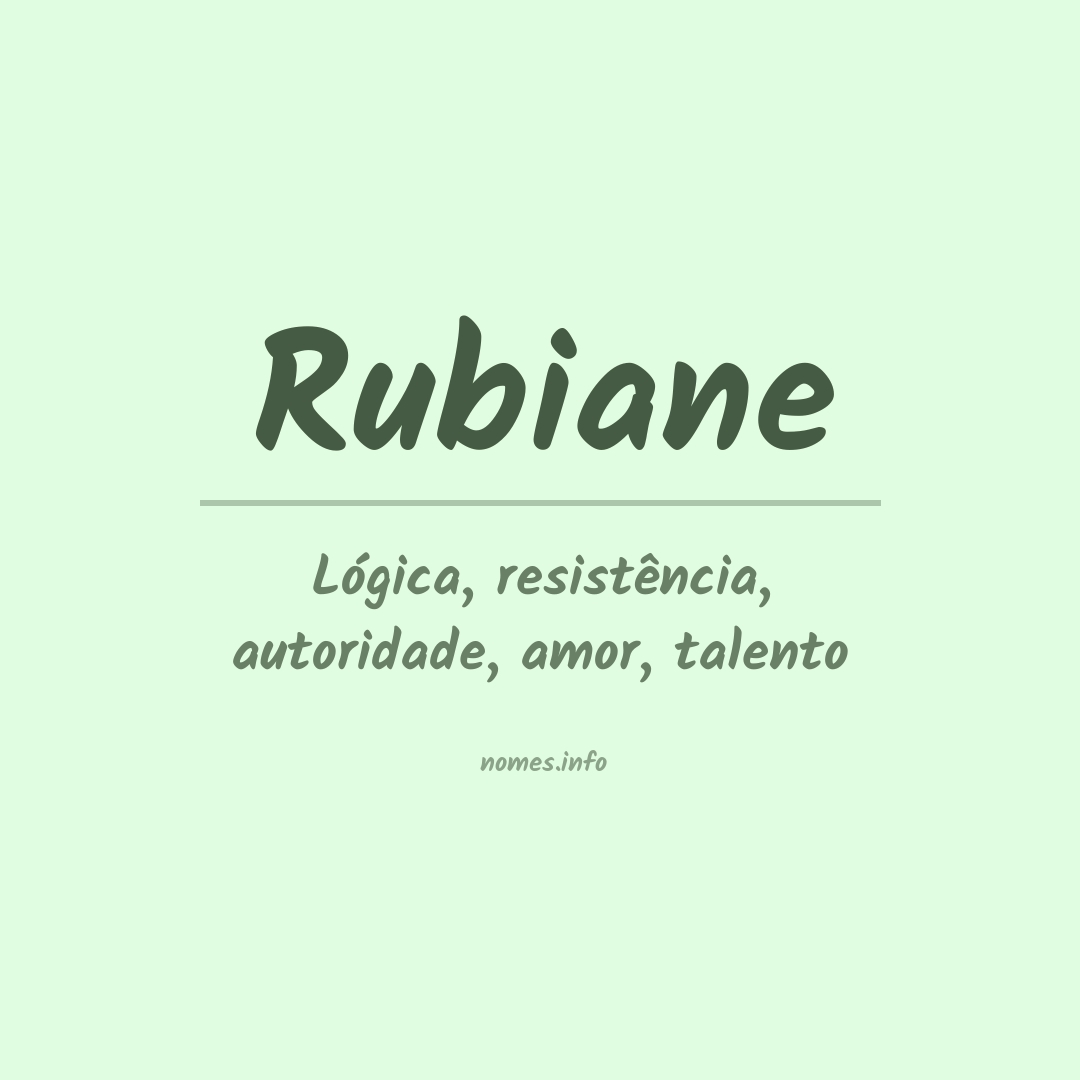 Significado do nome Rubiane