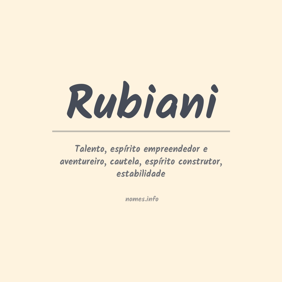 Significado do nome Rubiani