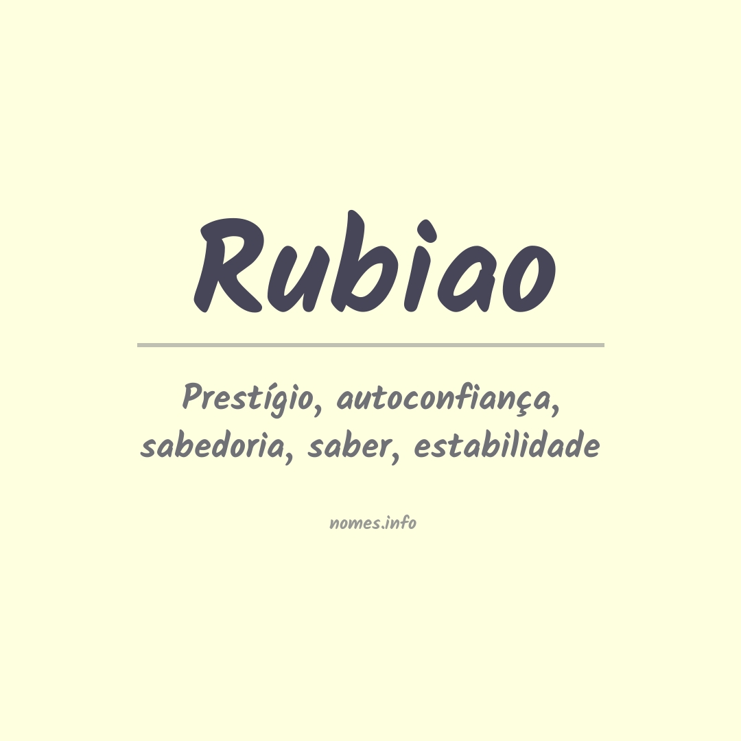 Significado do nome Rubiao