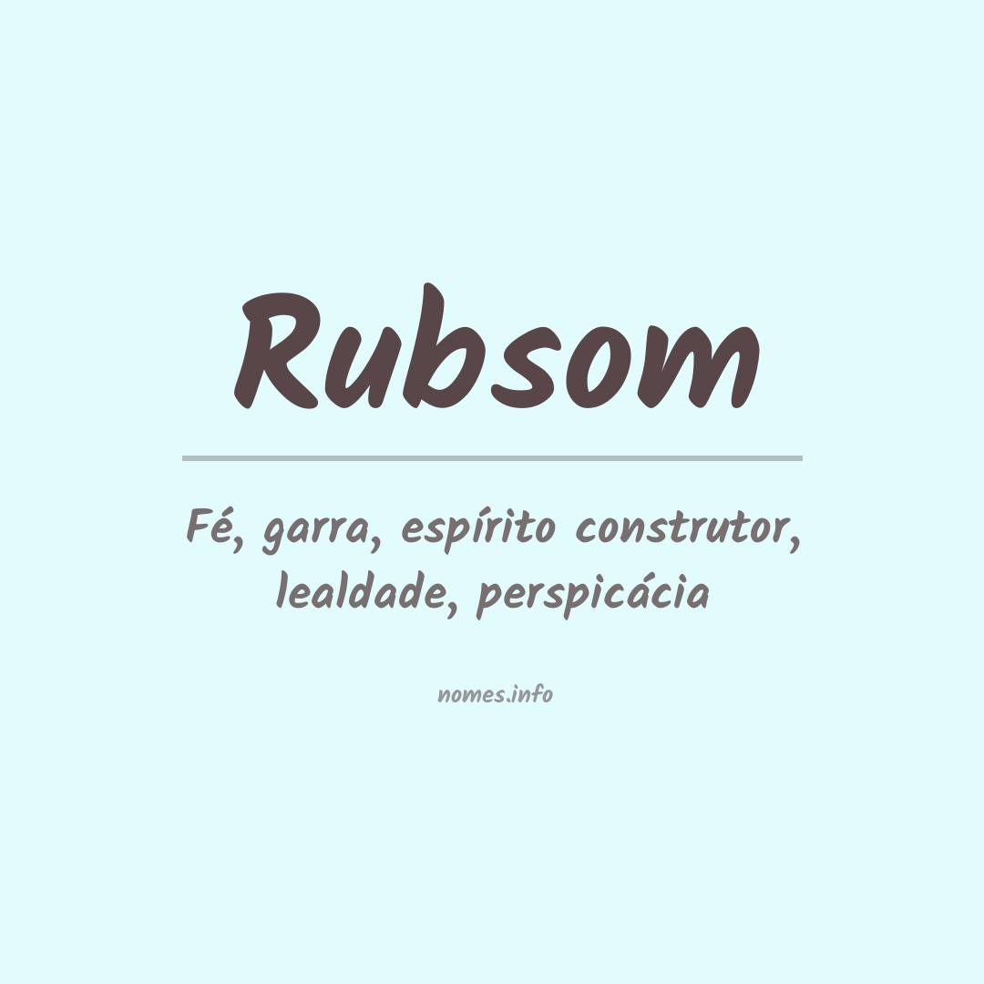 Significado do nome Rubsom