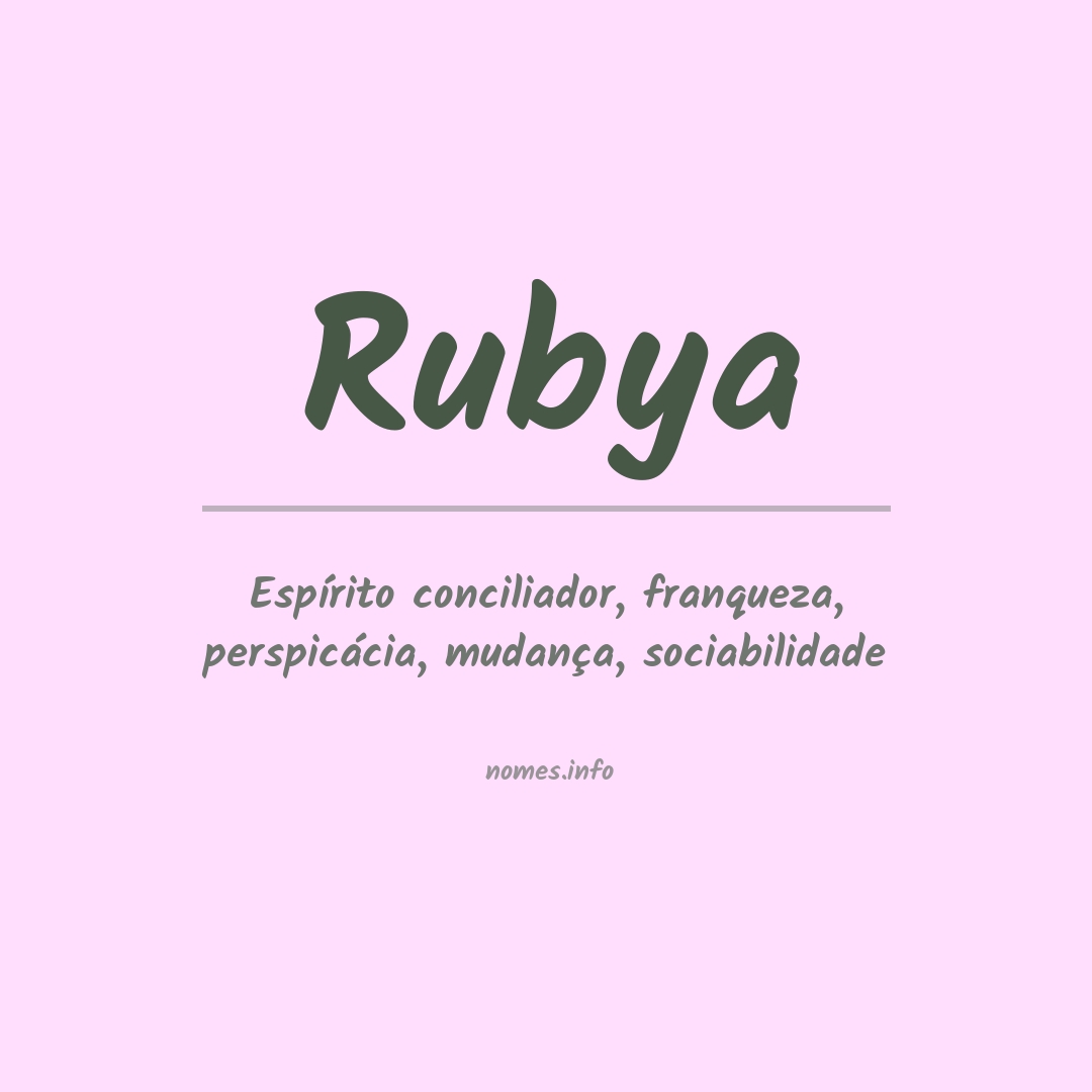 Significado do nome Rubya