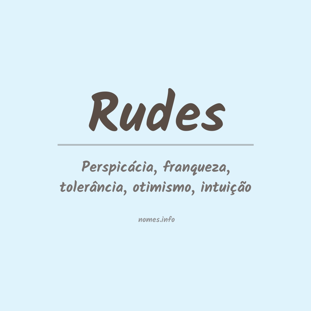 Significado do nome Rudes