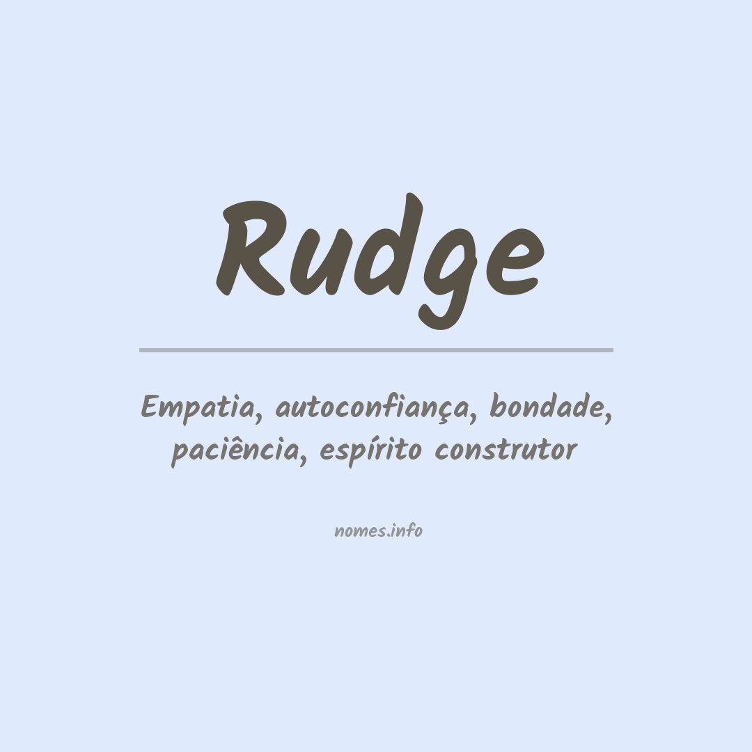 Significado do nome Rudge