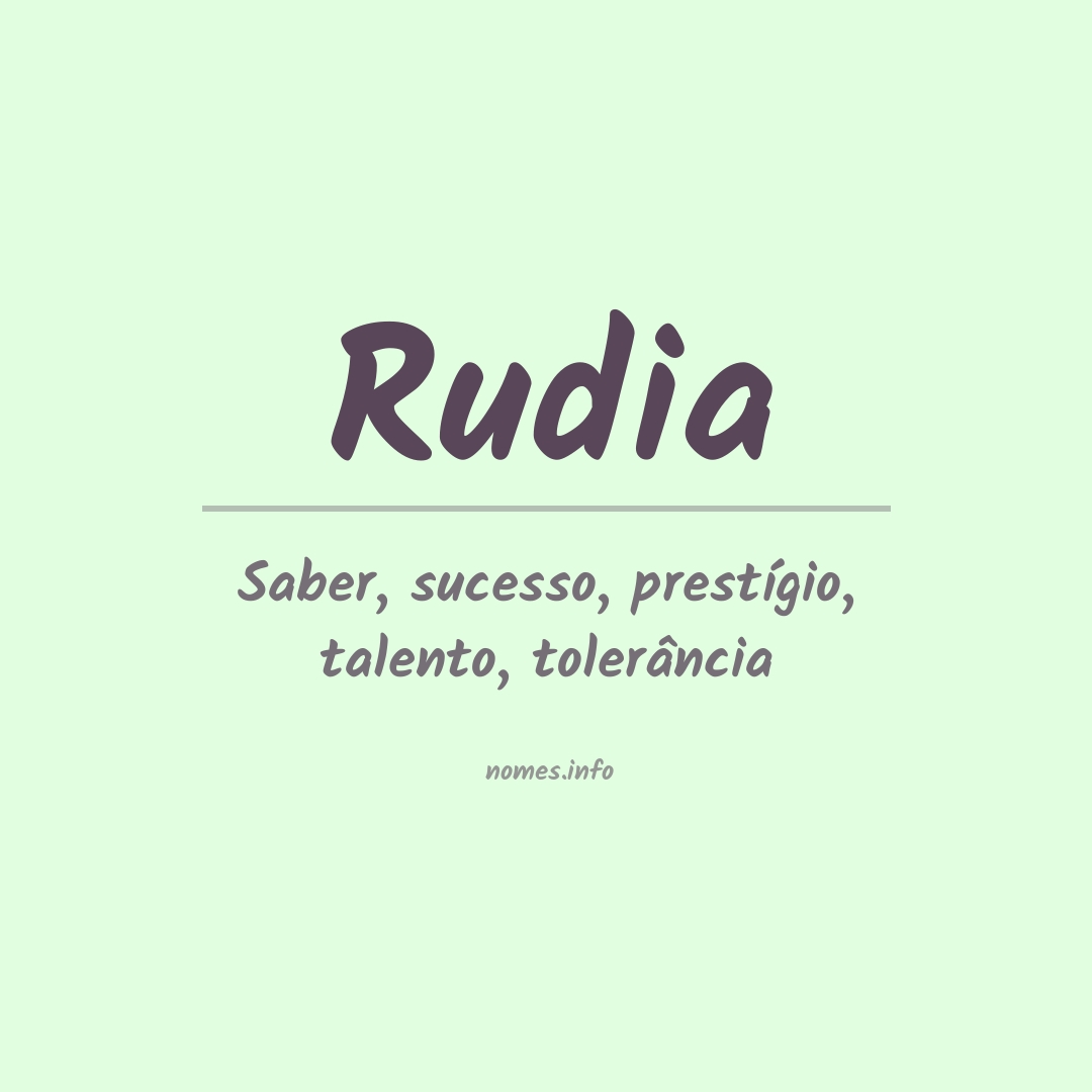Significado do nome Rudia