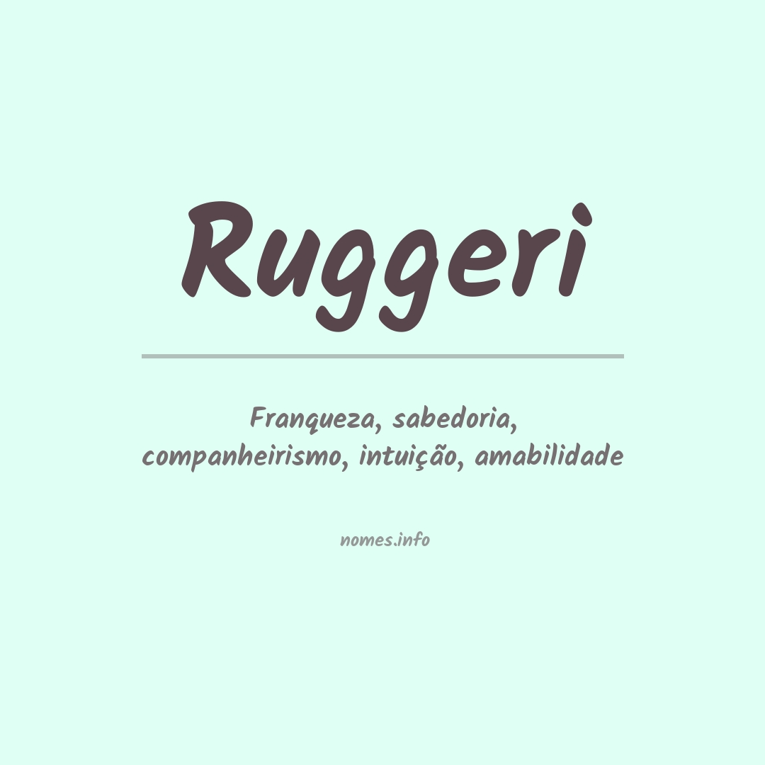 Significado do nome Ruggeri