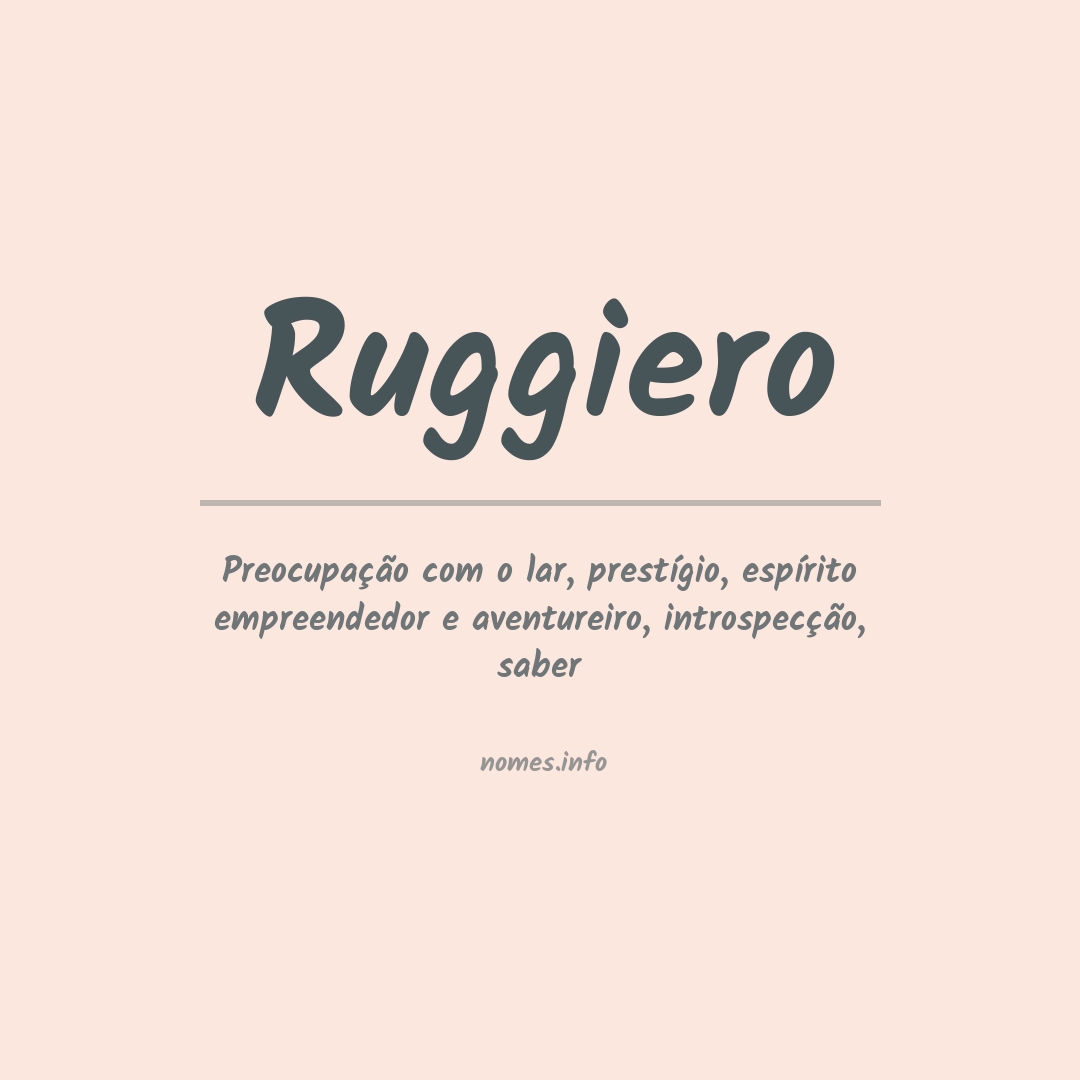 Significado do nome Ruggiero