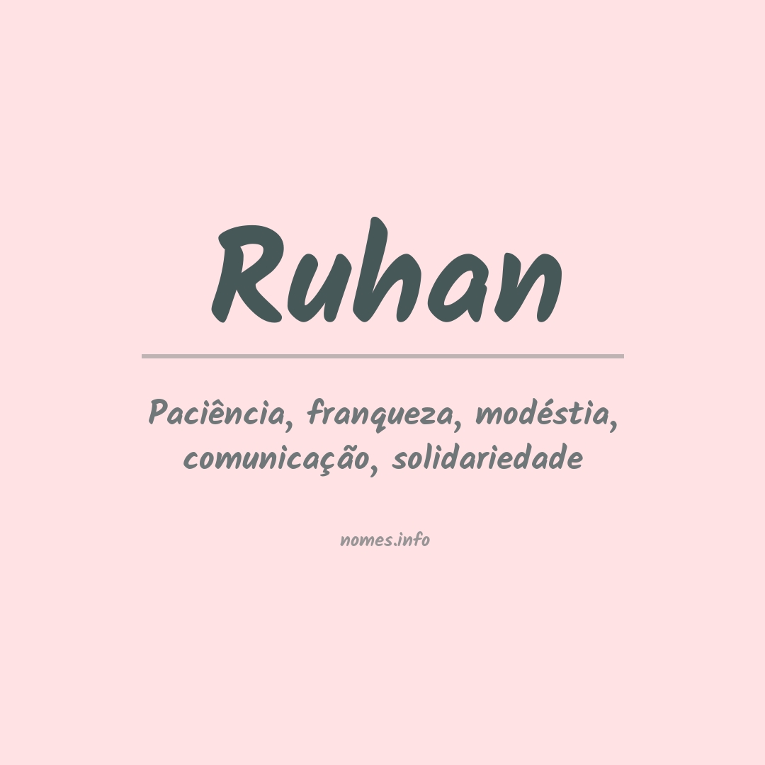 Significado do nome Ruhan