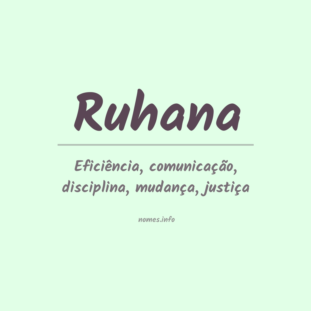 Significado do nome Ruhana