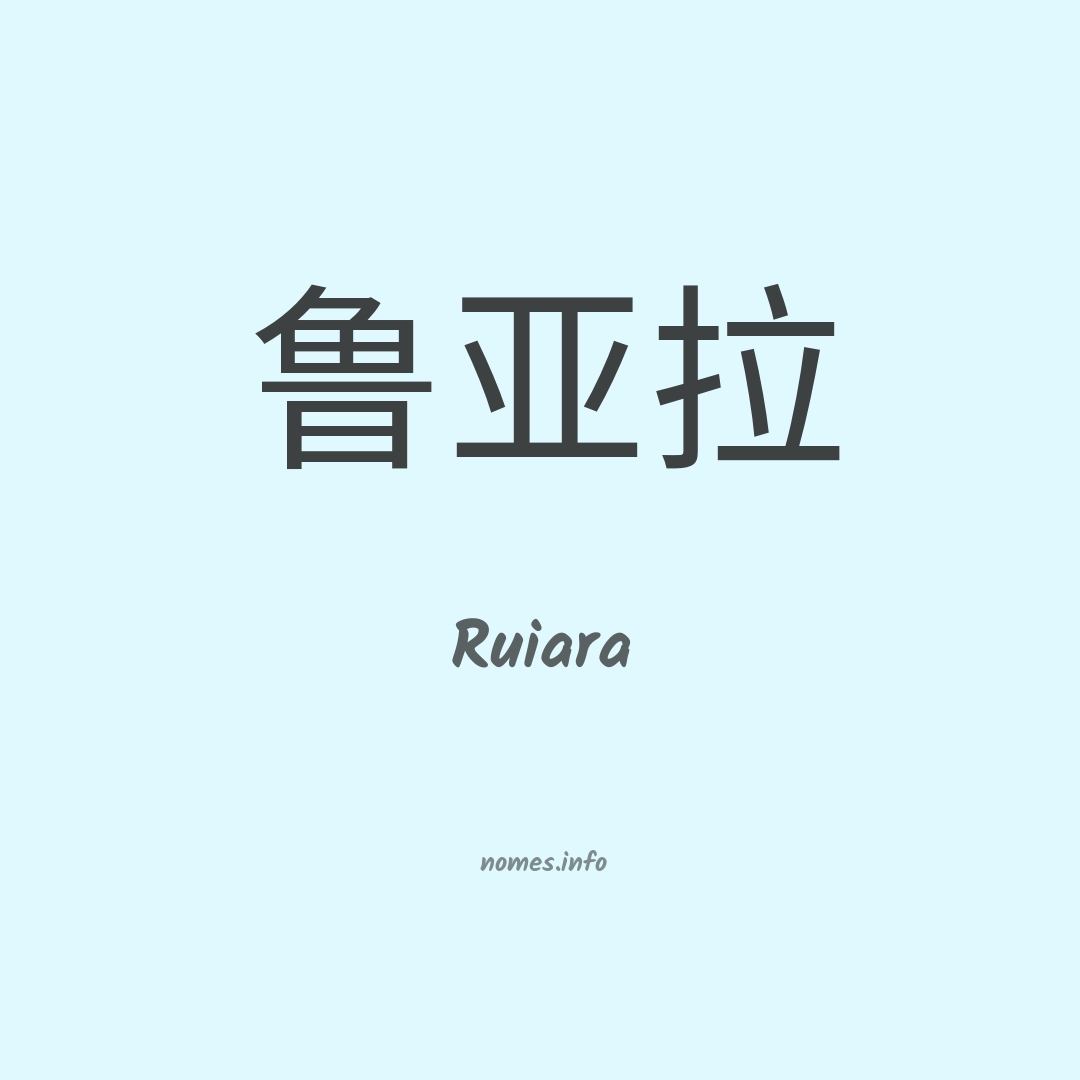 Ruiara em chinês