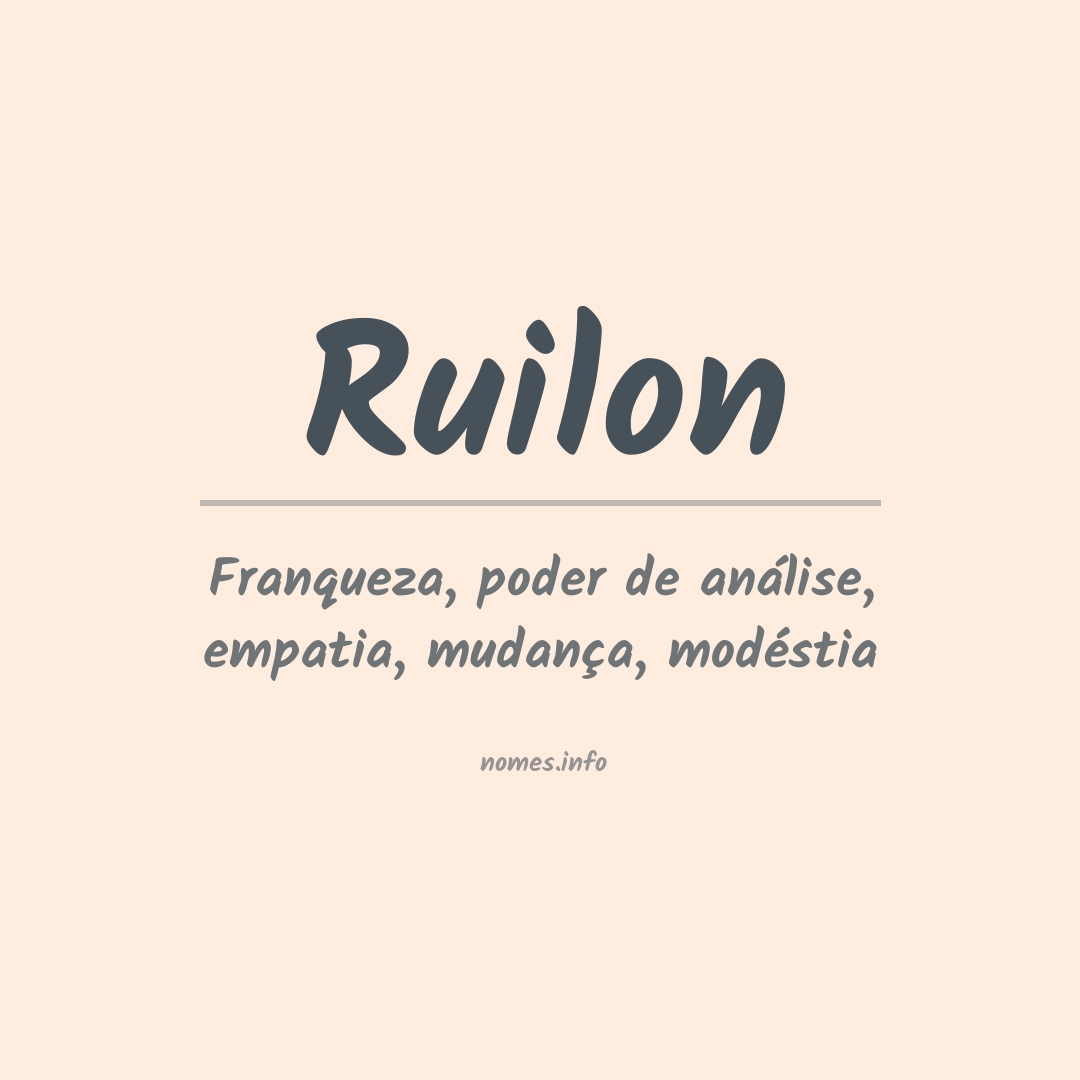 Significado do nome Ruilon