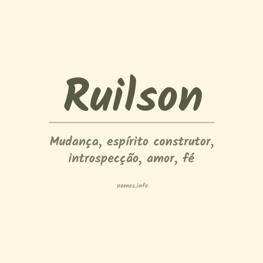 Significado do nome Ruilson