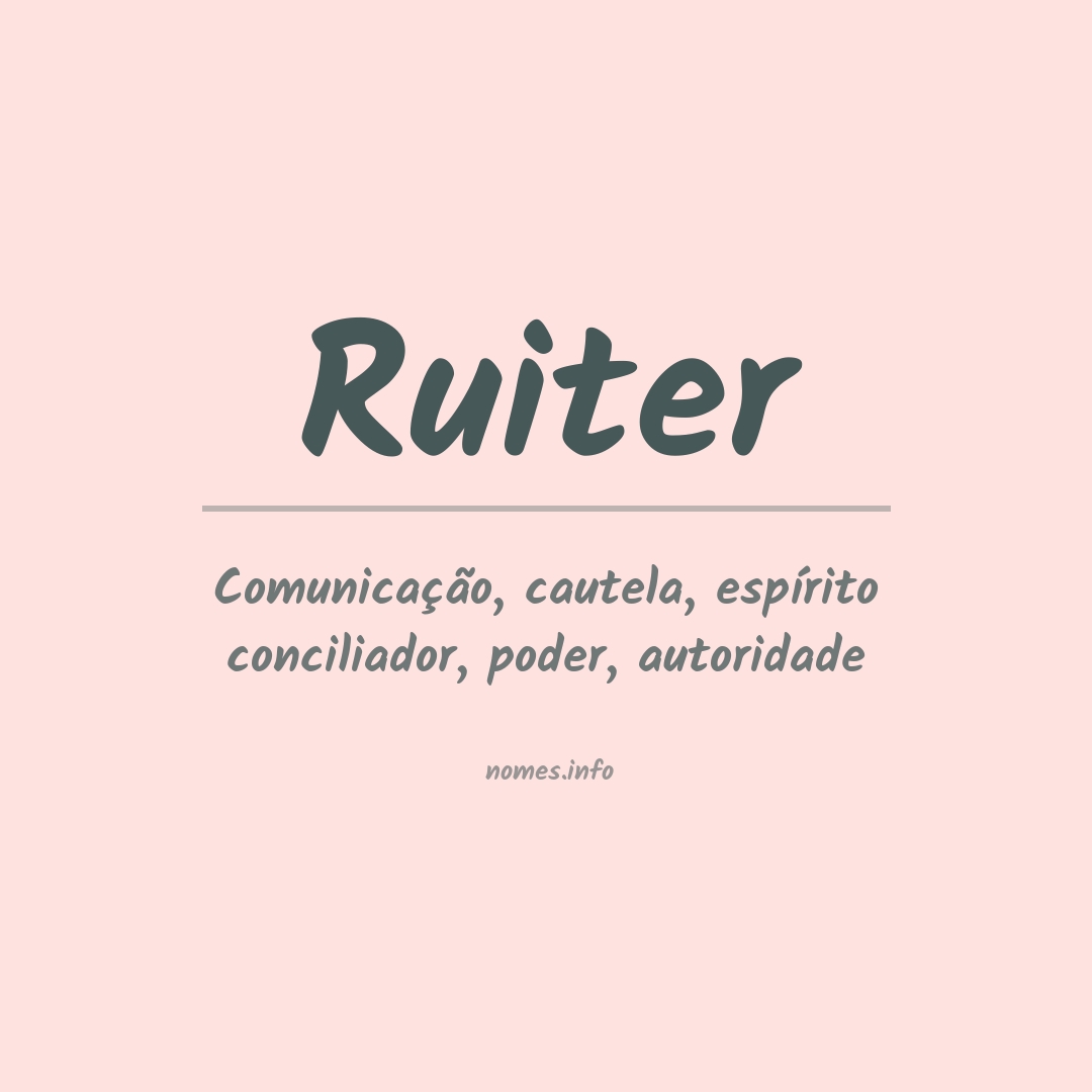 Significado do nome Ruiter