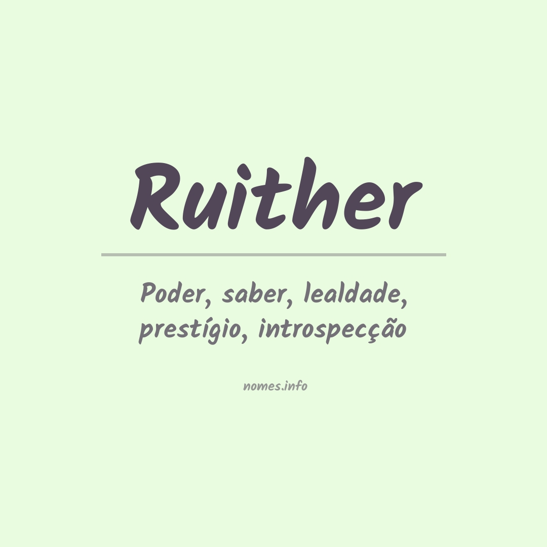 Significado do nome Ruither