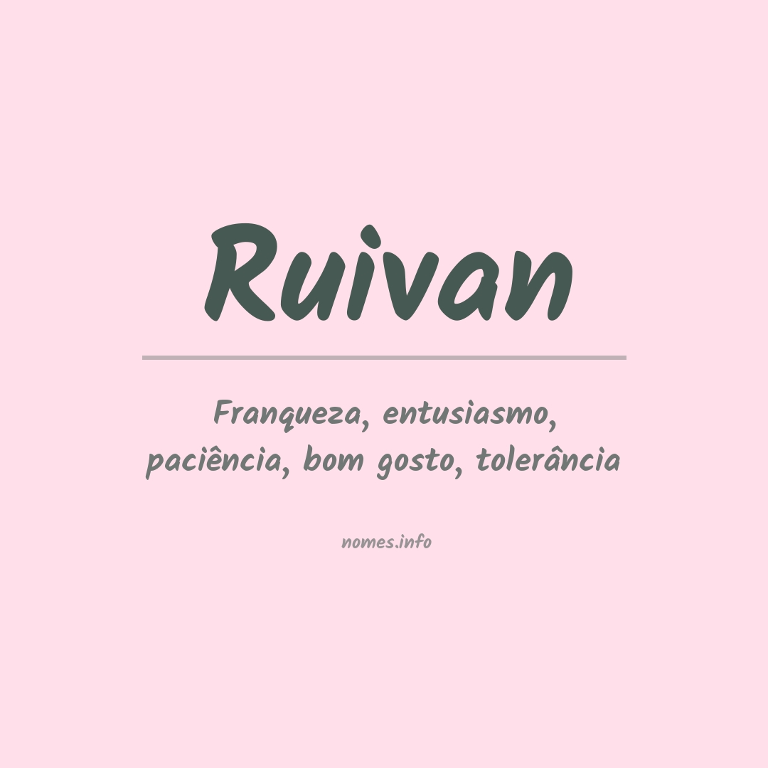 Significado do nome Ruivan