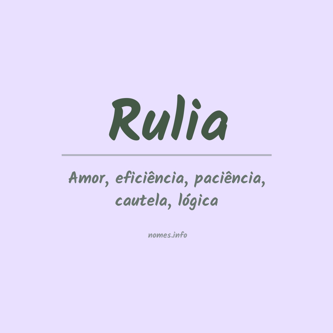 Significado do nome Rulia