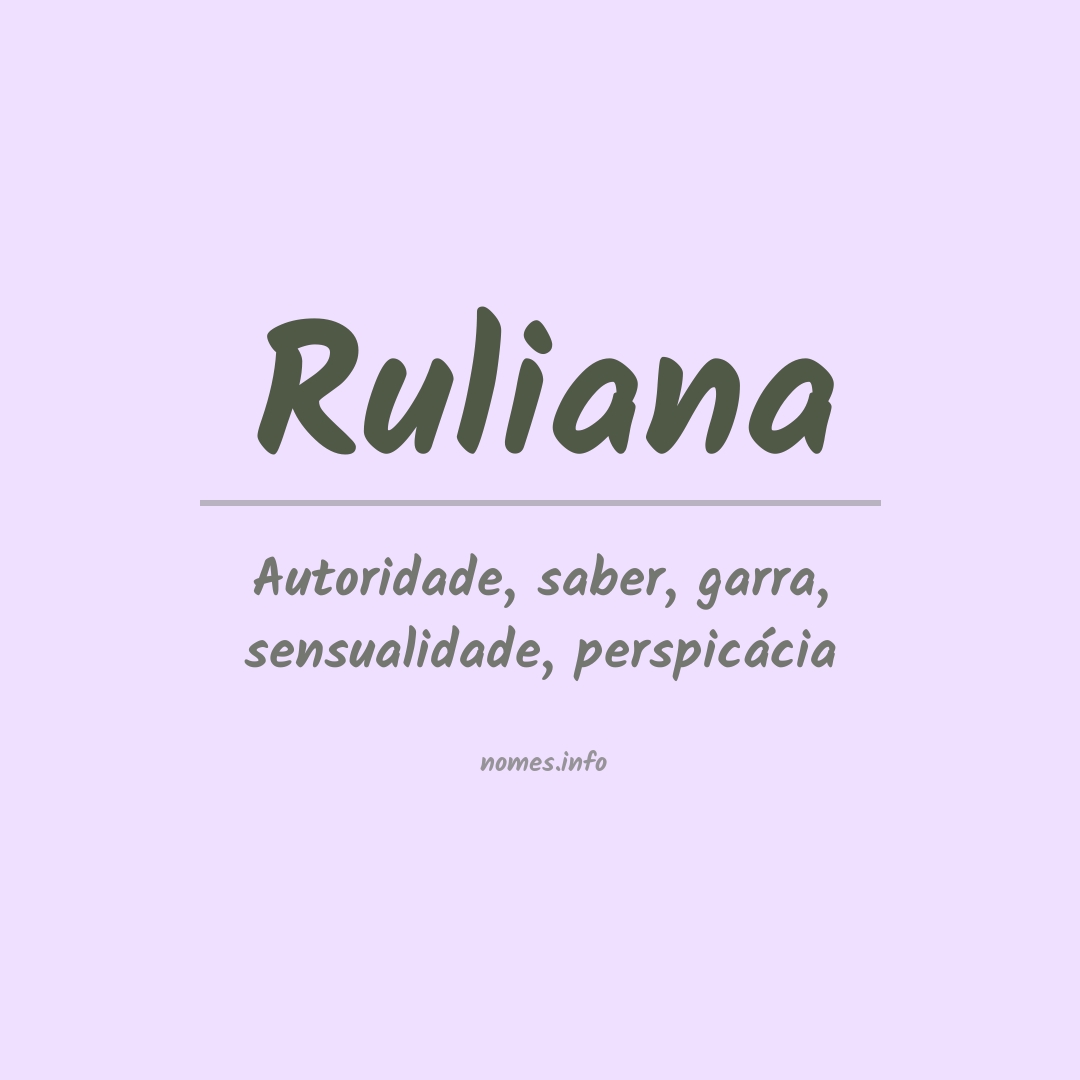 Significado do nome Ruliana