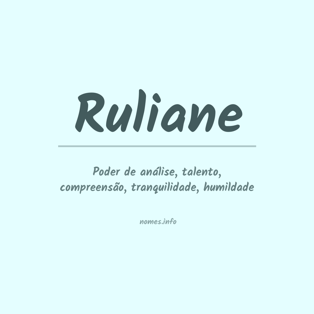 Significado do nome Ruliane