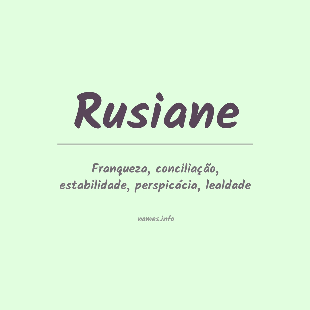 Significado do nome Rusiane