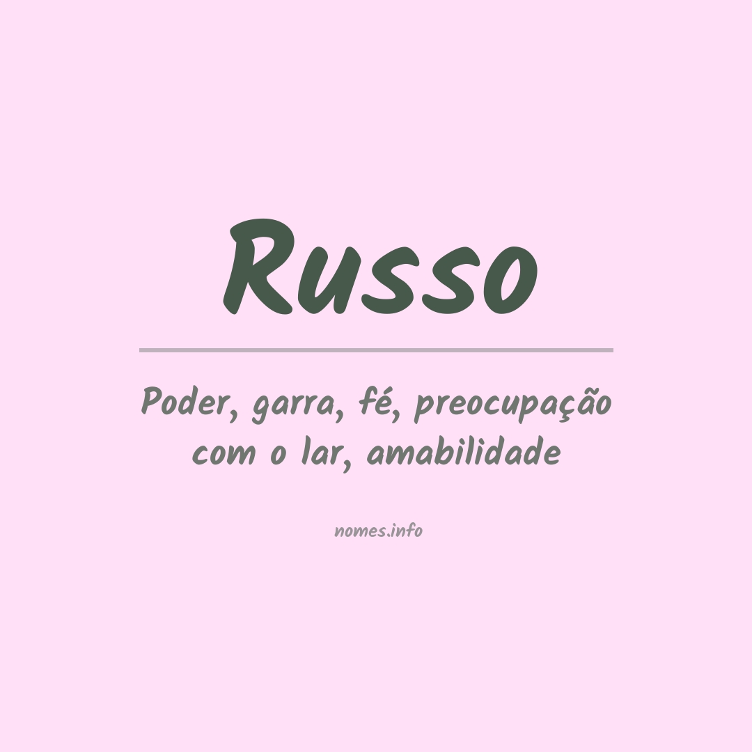 Significado do nome Russo