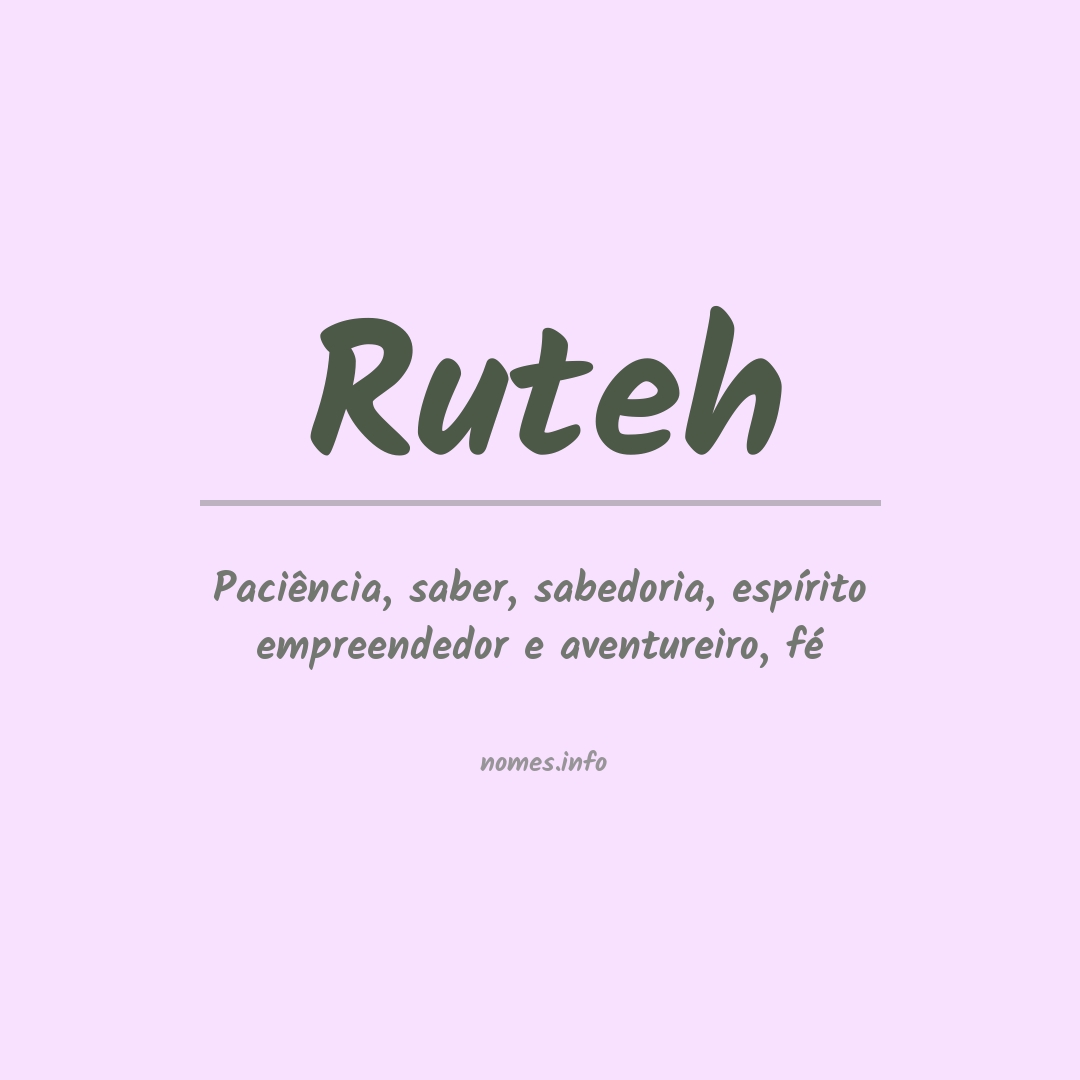 Significado do nome Ruteh