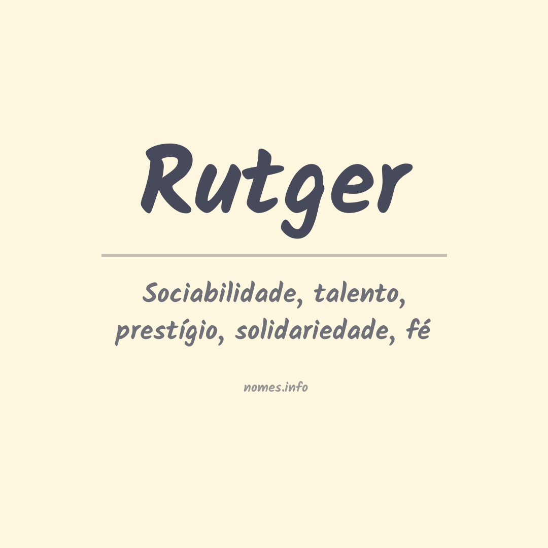 Significado do nome Rutger