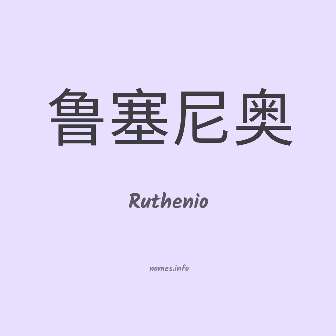 Ruthenio em chinês