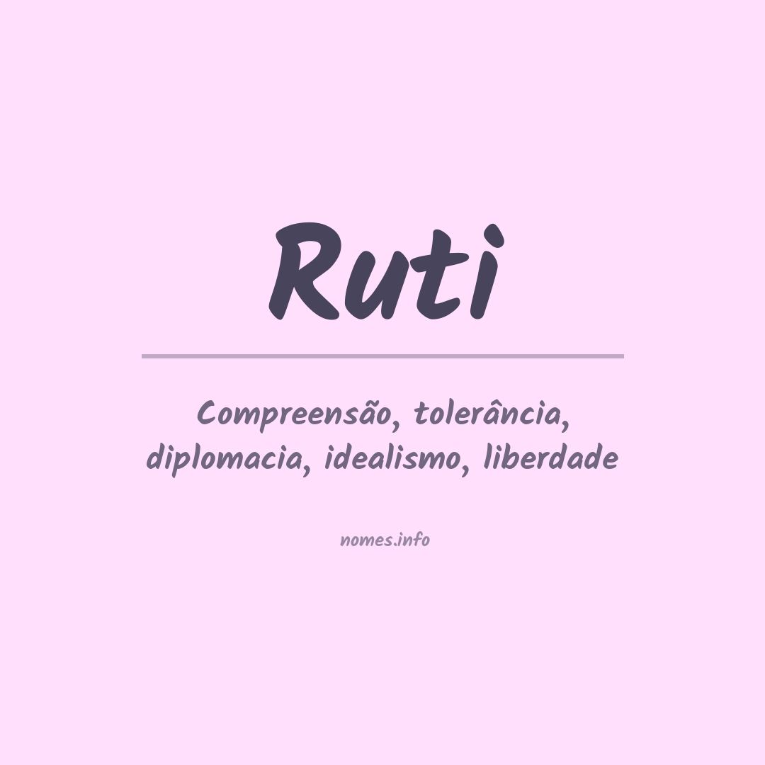 Significado do nome Ruti Significado do nome Ruti