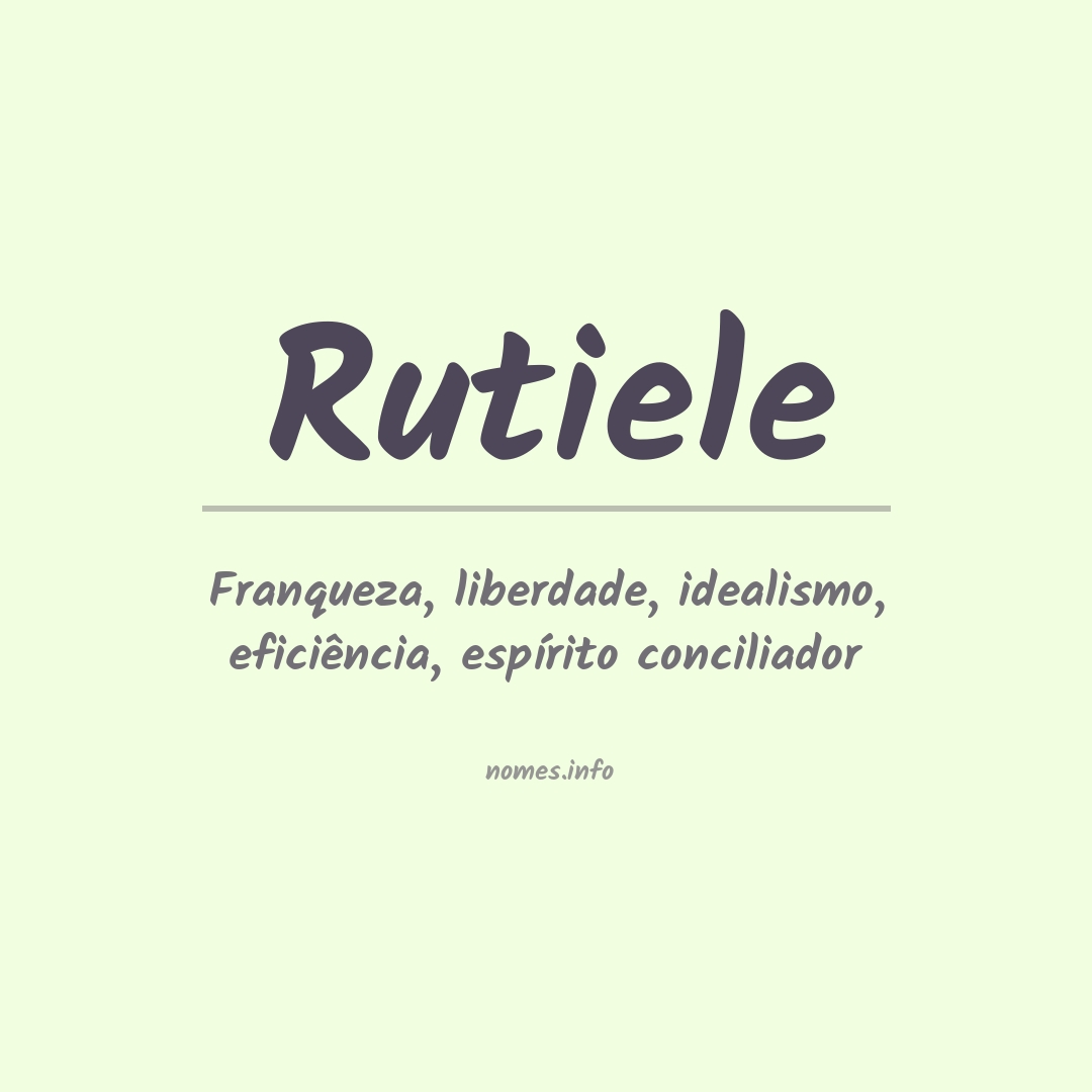 Significado do nome Rutiele