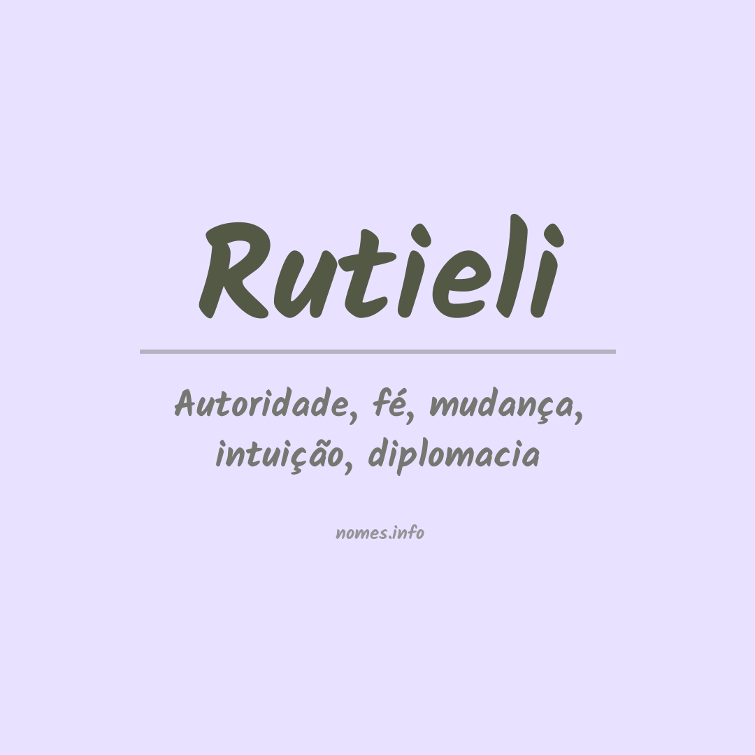 Significado do nome Rutieli
