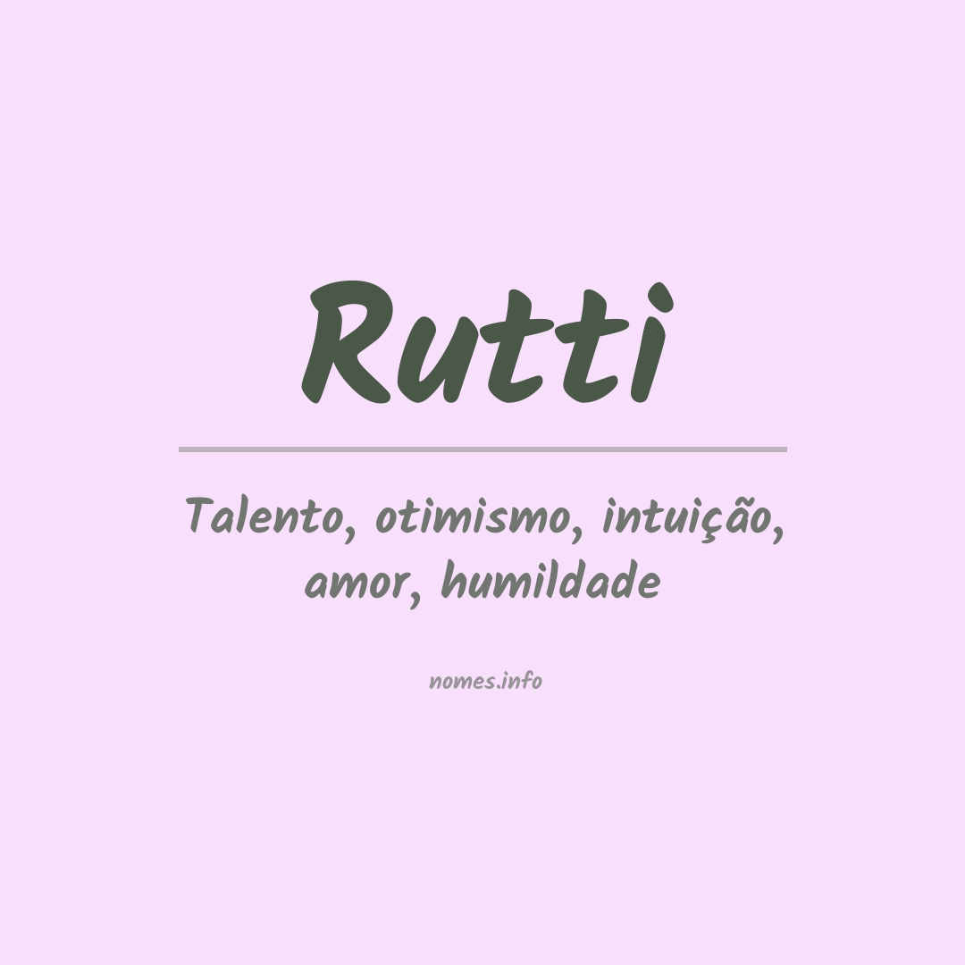 Significado do nome Rutti
