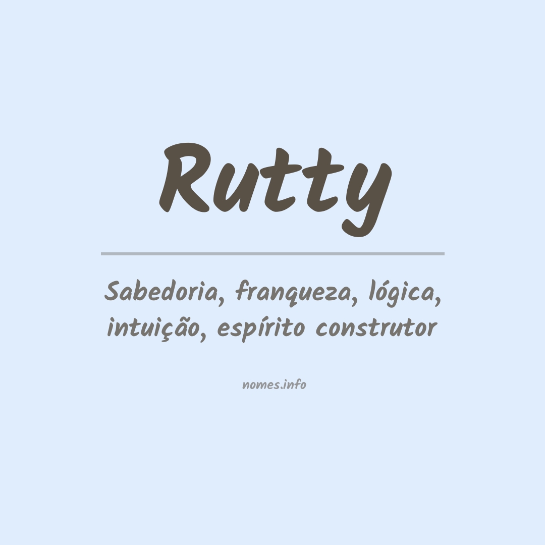Significado do nome Rutty