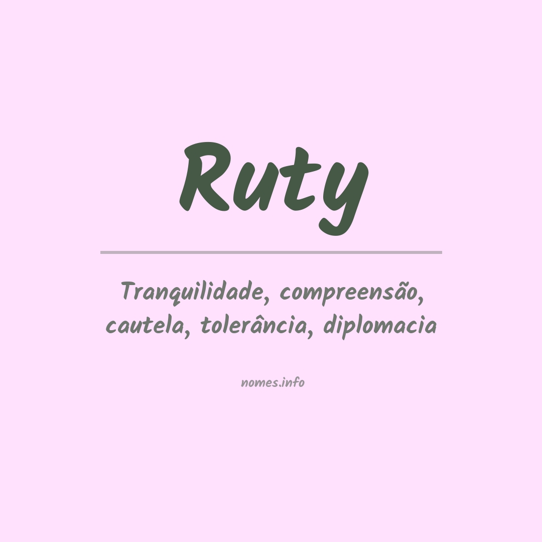 Significado do nome Ruty Significado do nome Ruty