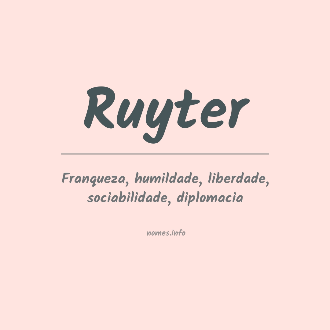 Significado do nome Ruyter