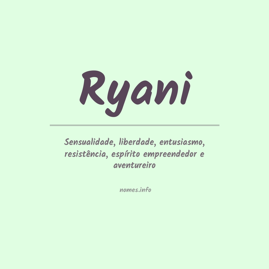 Significado do nome Ryani