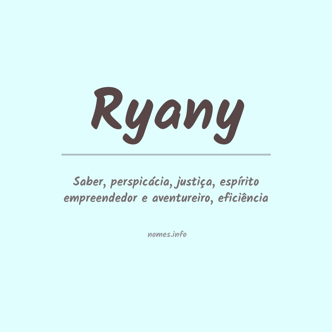 Significado do nome Ryany