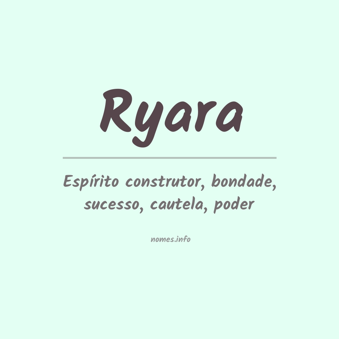 Significado do nome Ryara