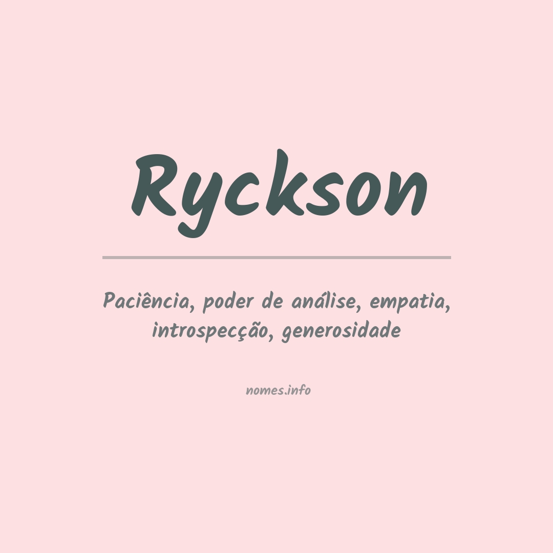 Significado do nome Ryckson