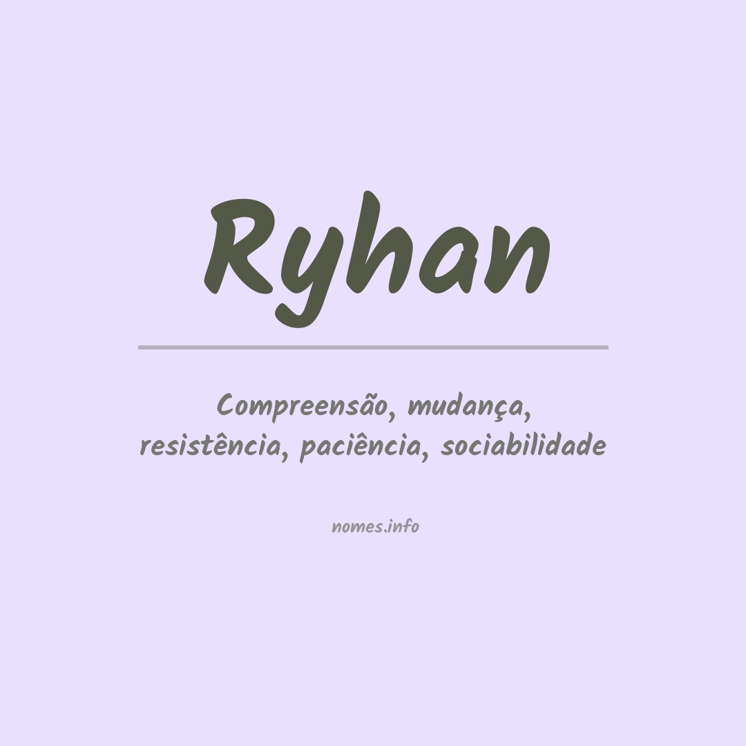 Significado do nome Ryhan