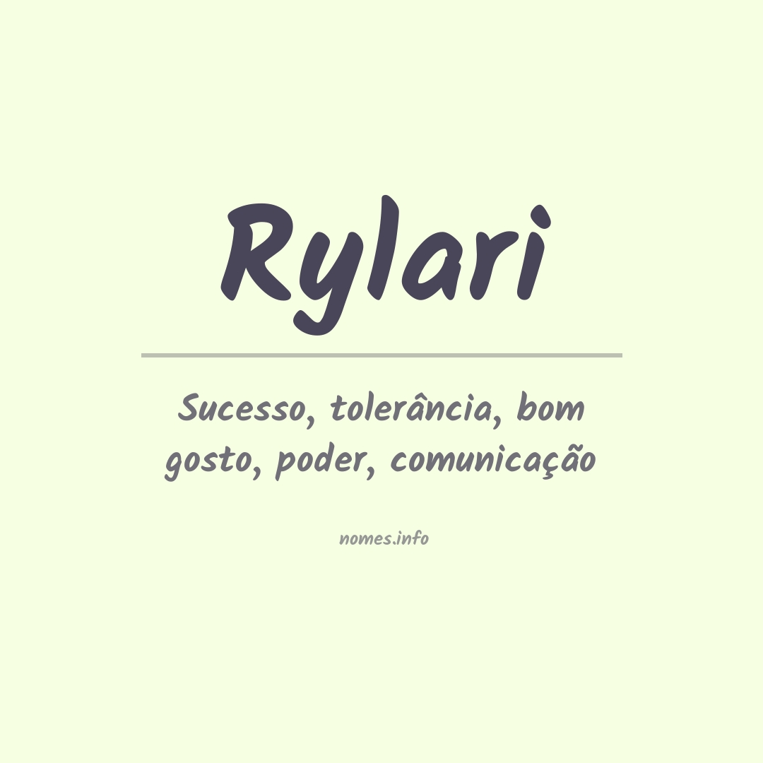 Significado do nome Rylari