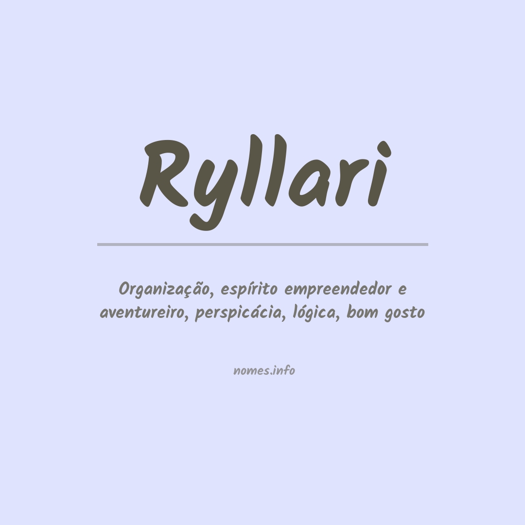 Significado do nome Ryllari