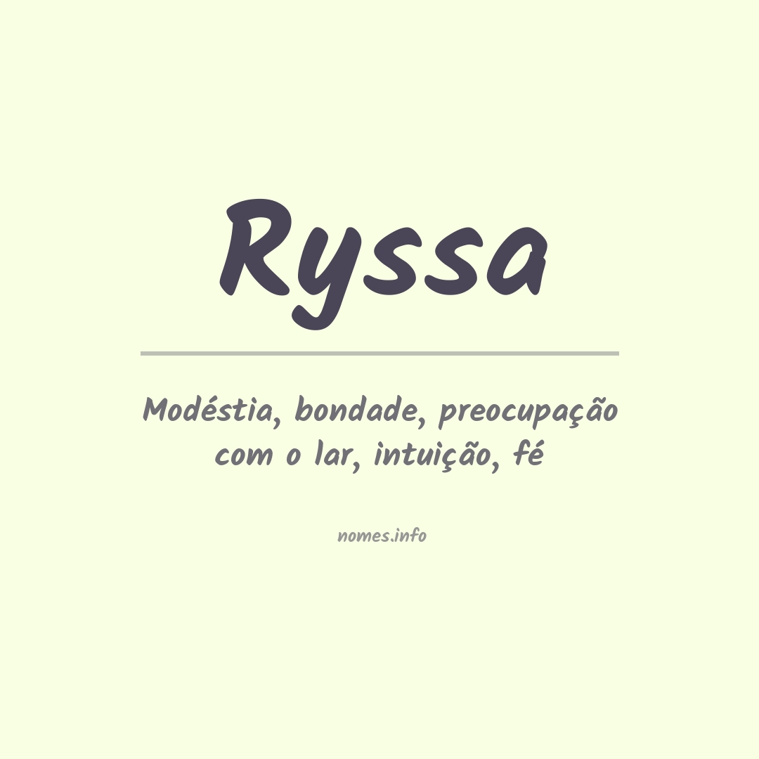 Significado do nome Ryssa