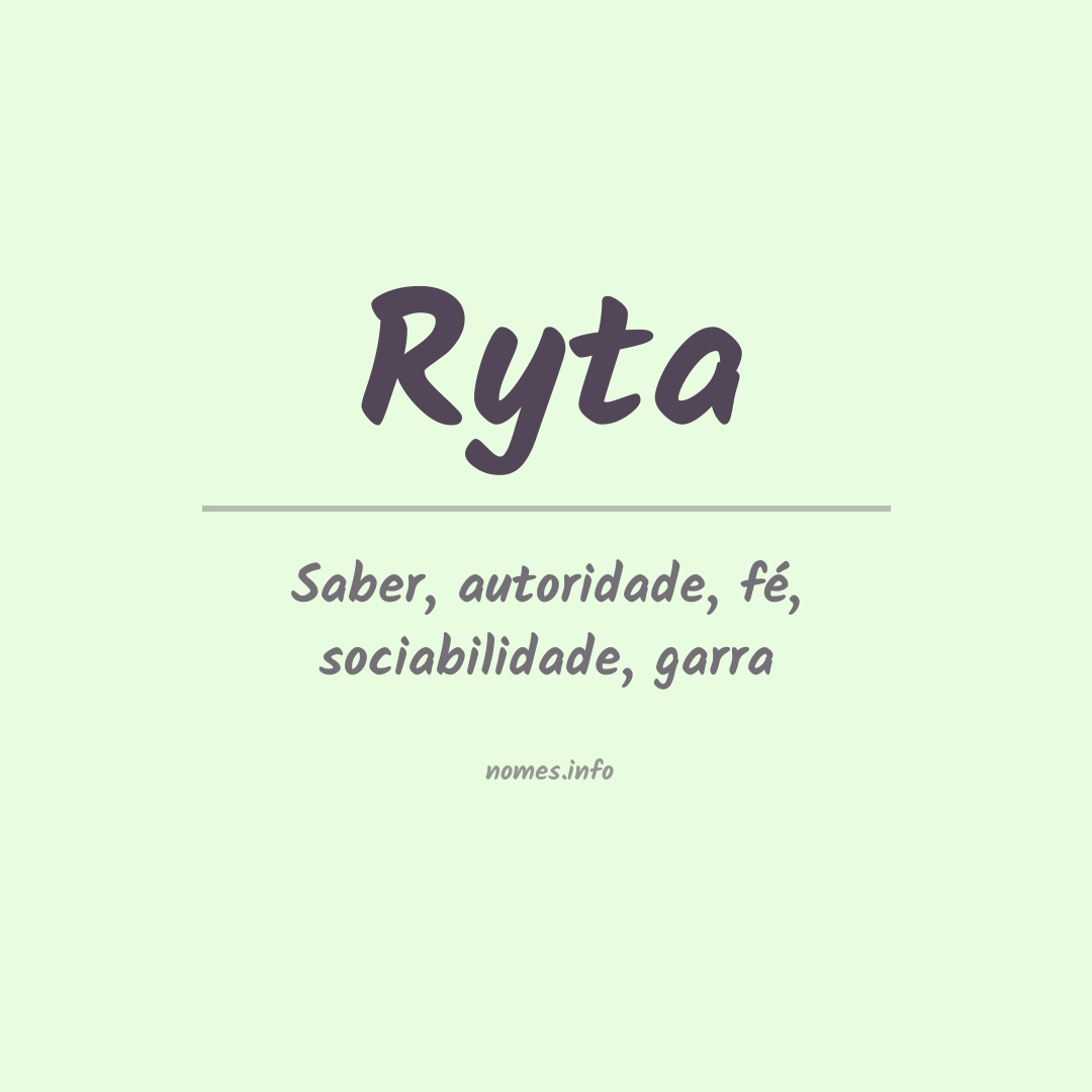 Significado do nome Ryta