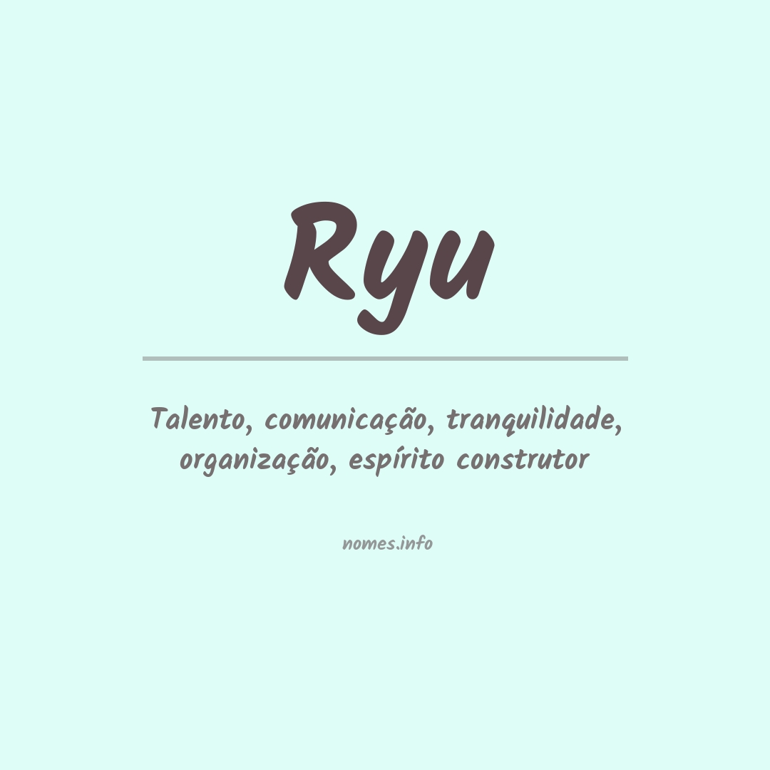 Significado do nome Ryu