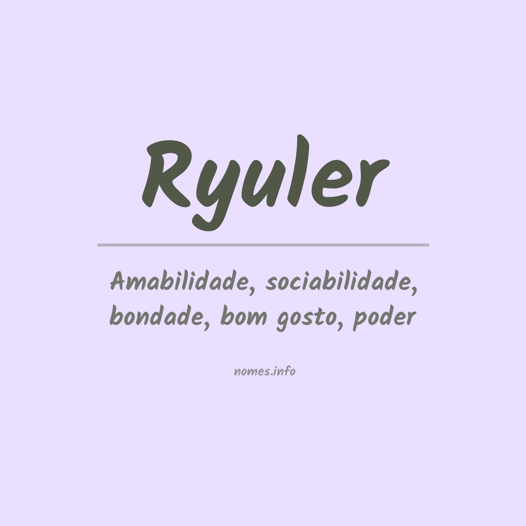 Significado do nome Ryuler